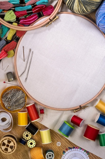 zestaw do haftu, nici i igły